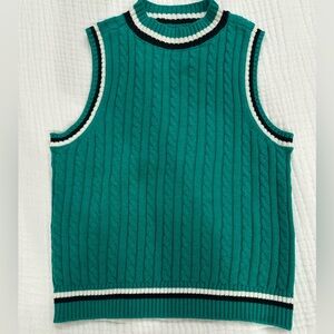 BP Green Knit Garment with Black and White Trim